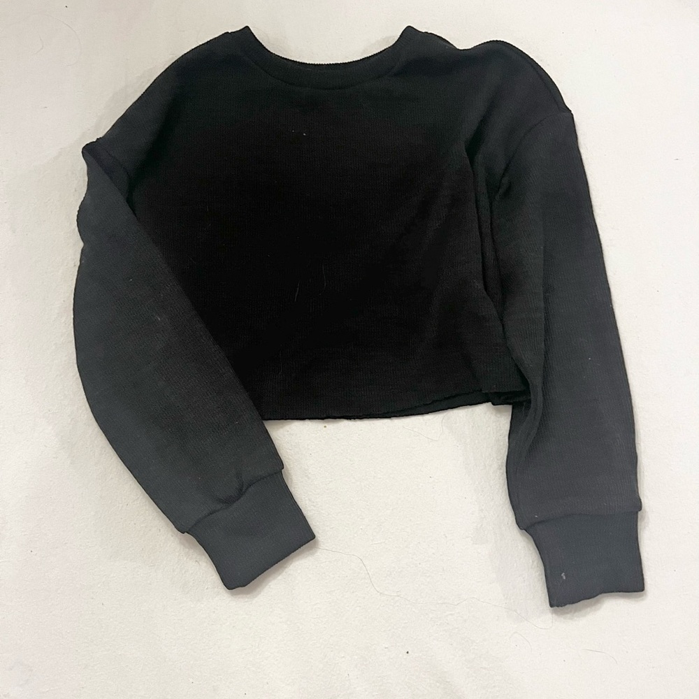 black ribbed cropped sweater